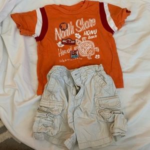 Boys graphic T and shorts